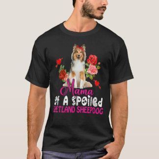 Mama van een gesmolten Shetland Sheepdog Cute Dog T-shirt