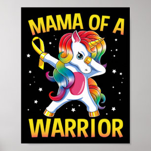 Mama van een krijger bewustzijn van kanker bij kin poster