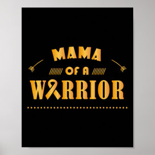 Mama van een krijger kinderkanker lint Awarenes Poster
