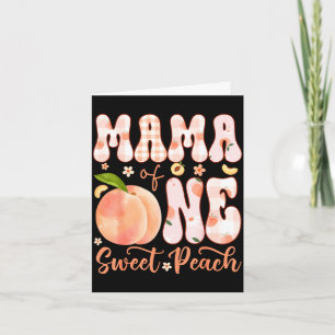 Mama van één zoete perzik 1e verjaardag meisje fee kaart