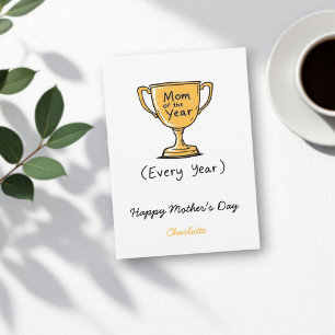 Mama van het jaar elk jaar   Grappige Moederdag Kaart