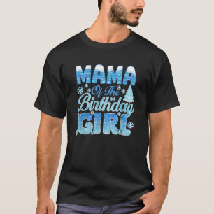 Mama van het jarige meisje Sneeuwvlokken Thema Mat T-shirt