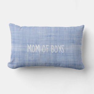 MAMA VAN JONGENS Blauw Linnen Was Zachte Aandenken Kussen