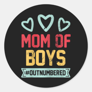Mama van Jongens #in de minderheid Mama Ouders Gra Ronde Sticker