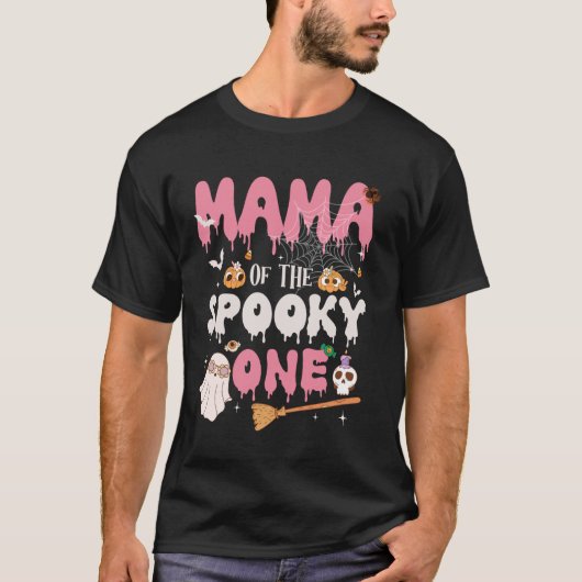 Mama van The Spooky One Girl 1st Birthday Hallowee T-shirt (Voorkant)