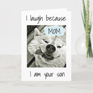 ***MAMA*** VERJAARDAGSWENS VAN JE GELUKKIGE ZOON KAART