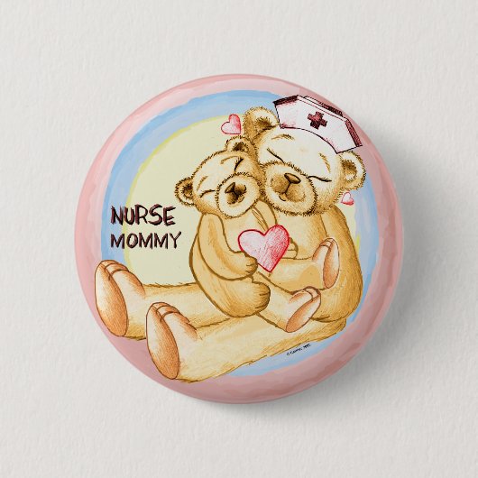 Mama verpleegster ronde button 5,7 cm (Voorkant)
