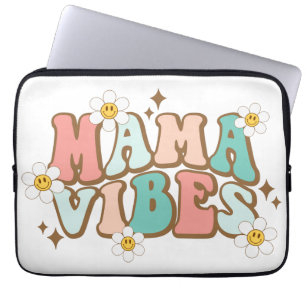 Mama Vibes met Daisies Laptop Sleeve