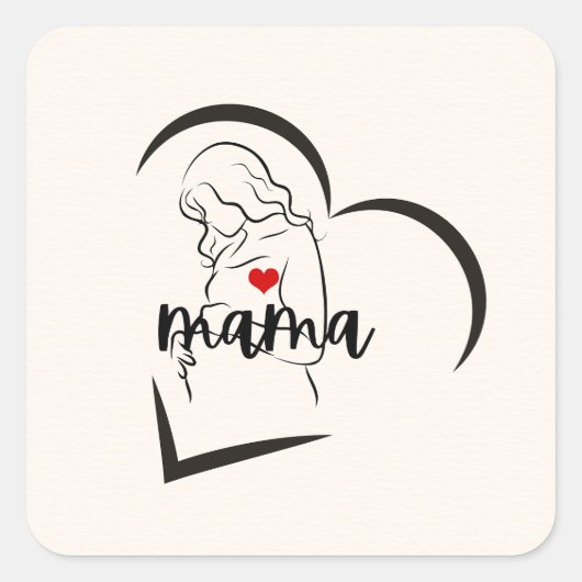 MAMA VIERKANTE STICKER (Voorkant)