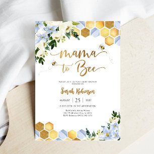 Mama voor Bee Baby Shower Uitnodiging