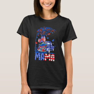 Mama Vrachtwagen Amerikaanse Vlag Vuurwerk Patriot T-shirt