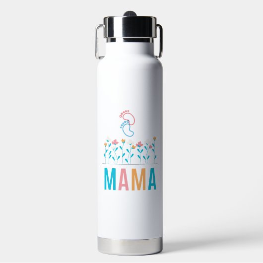 "MAMA", Waterfles met Pop Omhoog Stro (Voorkant)