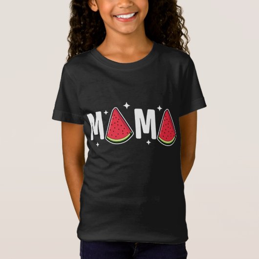 Mama Watermelon Summer Watermelon Slice Moth T-shirt (Voorkant)
