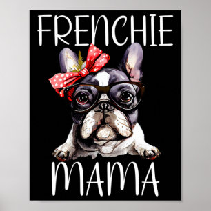 Mama Waterverf Franse buldog hond Moederdag Mo Poster