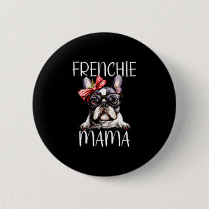 Mama Waterverf Franse buldog hond Moederdag Mo Ronde Button 5,7 Cm