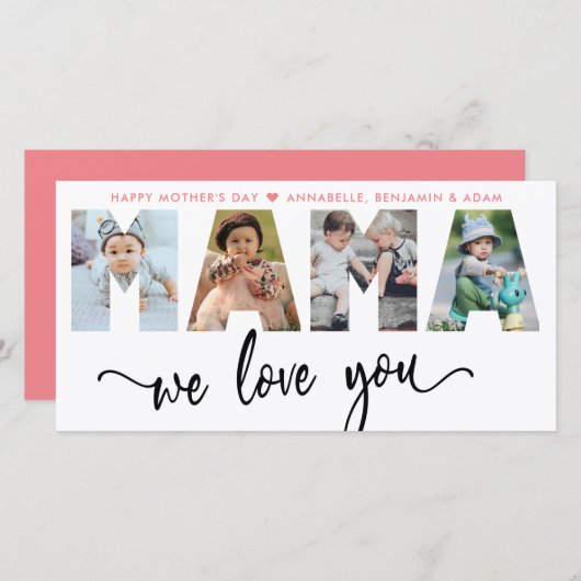 Mama We houden van je foto Collage (Voorkant / Achterkant)