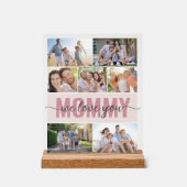 Mama We Love You Fotocollage Roze 7 Afbeeldingen Acryl Bord (Voorkant)