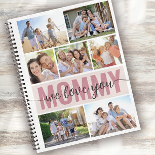 Mama We Love You Fotocollage Roze 7 Afbeeldingen Notitieboek