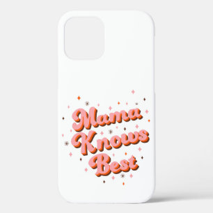 Mama Weten Het Best Pink Bruine Zoete Retro Letter iPhone 12 Hoesje