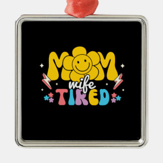 Mama Wife Tired Retro Mama Metalen Ornament