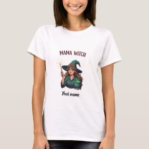 Mama Witch Halloween gepersonaliseerd T-shirt