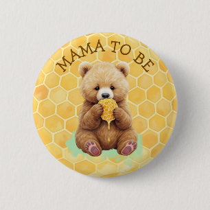 Mama worden Beer-thema jongens baby shower Ronde Button 5,7 Cm