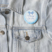 Mama wordt Baby shower Blue Lace Button (In situ)