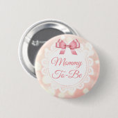 Mama wordt Baby shower Coral Lace Button (Voorkant /achterkant)