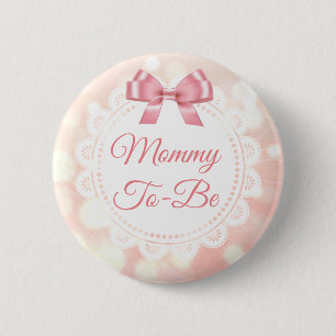 Mama wordt Baby shower Coral Lace Button