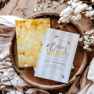 Mama wordt Bij Honing Neutrale Baby Shower Uitnodi Kaart