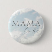 Mama wordt Blue Clouds Baby shower Button (Voorkant)
