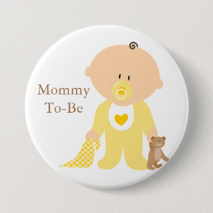Mama wordt gele Baby Button