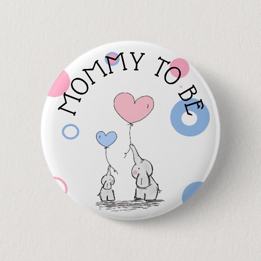 Mama wordt olifant Baby shower Button (Voorkant)