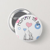 Mama wordt olifant Baby shower Button (Voorkant /achterkant)