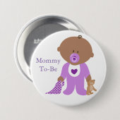 Mama wordt Paarse Baby Button (Voorkant /achterkant)