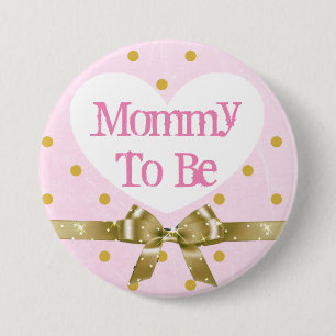Mama wordt roze en gouden Baby showers Button