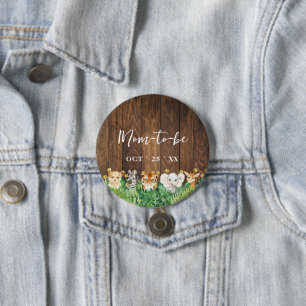 Mama wordt Rustic Safari Baby shower Button