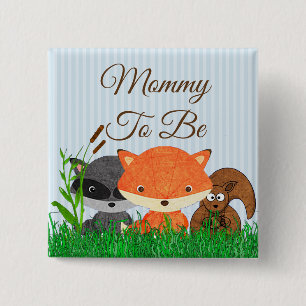 Mama wordt Woodland Creature Forest Animals Pin Vierkante Button 5,1 Cm