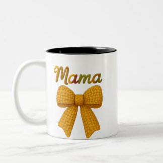 mama  yarn design tweekleurige koffiemok