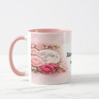 Mama You Are My Moon Pink Floral Moon Mug Mok