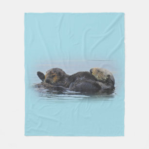 Mama Zee Otter en haar baby, Fleece Blanket Deken
