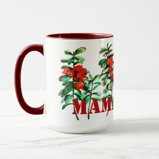 MAMABERRY avec des airelles rouges Mug (Gauche)