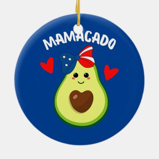 Mamacado Avocado Zwangerschap Zwangerschap Zwanger Keramisch Ornament (Achterkant)