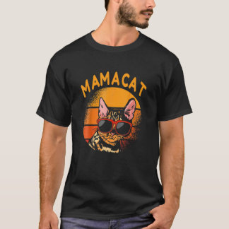Mamacat Vintage Cat Mom Retro Mother's Day Women D T-shirt