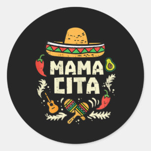 Mamacita Familie Cinco De Mayo Matching Koppel Mex Ronde Sticker