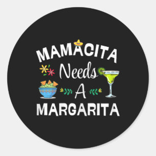 Mamacita Heeft Margarita Drink 5 Mayo Mexicaanse F Ronde Sticker
