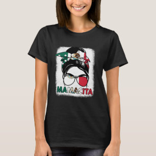 Mamacita Vrouwen Moederdag Mexicaanse vlag Mexico T-shirt