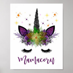 Mamacorn Moeder Eenhoorn Gezicht Moederdag Vrouwen Poster
