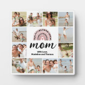 Maman 12 Photo Collage Rainbow Plaque (Devant)