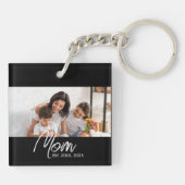 Maman a établi un porte-clés photo avec un script (Dos)
